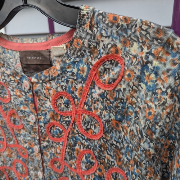 Anthropologie coral ribbon cardigan - Picture 3 of 7